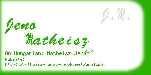 jeno matheisz business card